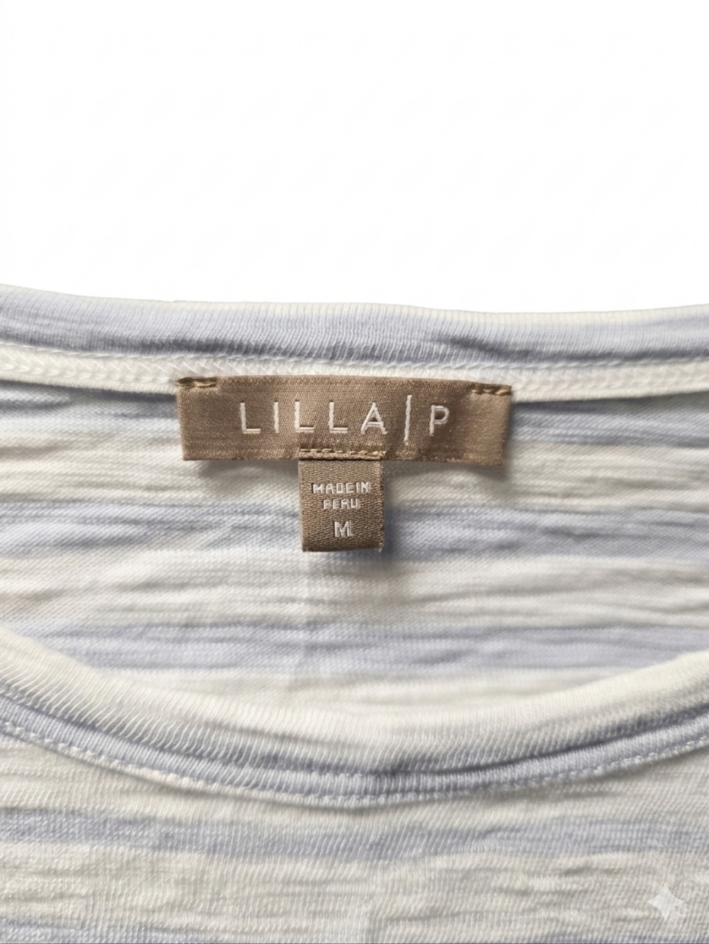 Lilla P Light Blue & White Striped Short-Sleeve Tee Sz. M - Picture 3 of 4